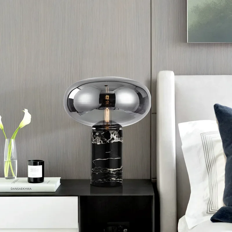 Минималистичный мраморный декор настольная лампа стеклянный настольный