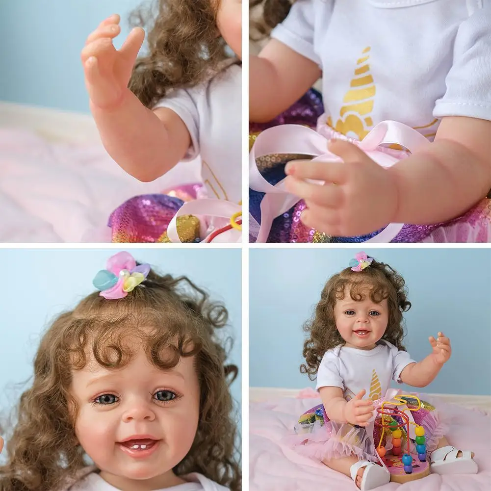 

55cm Whole Body Silicone Rebirth Baby Soft Realistic Baby Accompanying Rebirth Accessory Baby Toy Newbirth Handma T7b3
