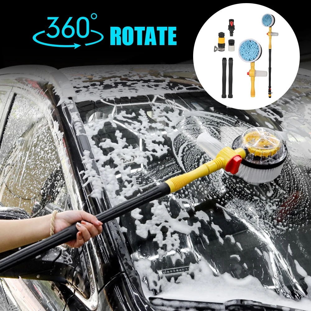 

Portable Auto Clean Tools Wash Switch Water Flow 1 Set Automatic Car Foam Brush Wash Professional Spray Foam Rotating Brush