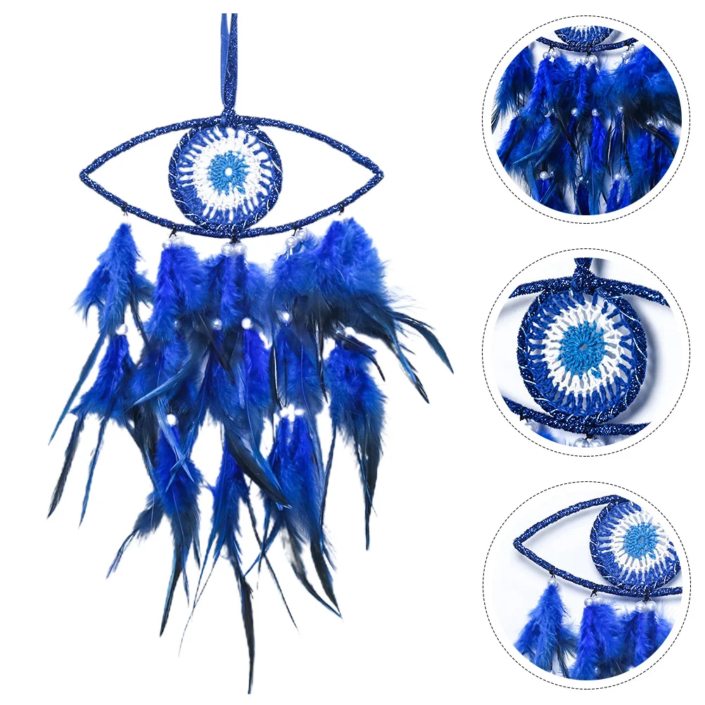 

Eye Evil Decor Dream Catcher Wall Dreamcatcher Room Hanging Grunge Blue Home Turkish Macrame Plume Nursery Blessing Woven Car