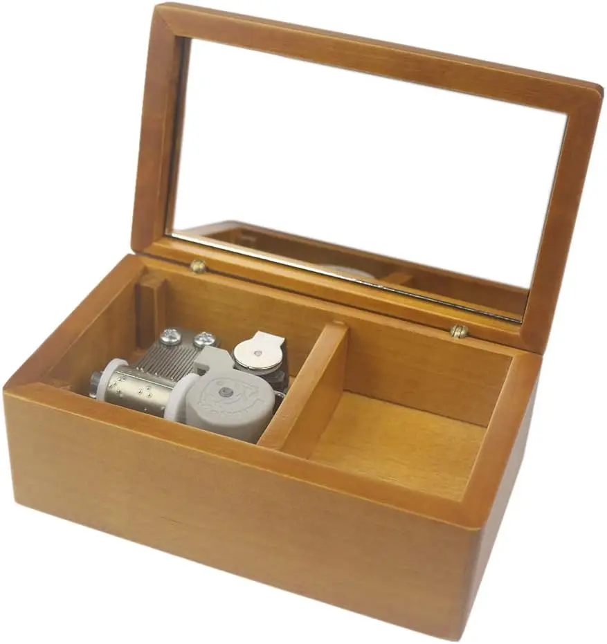 Деревянная прямоугольная настраиваемая музыкальная шкатулка SOFTALK Part of Your World для