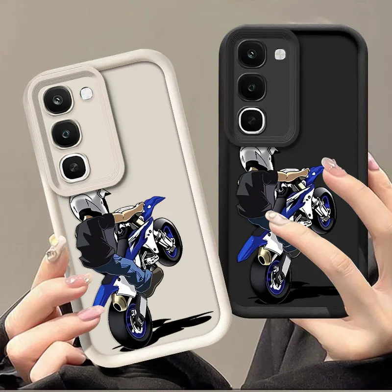 Фото Гибкий силиконовый чехол для Realme C100 5G C100i C100x 4G, защитный чехол с ударопрочным дизайном и принтом Motocyber. №1