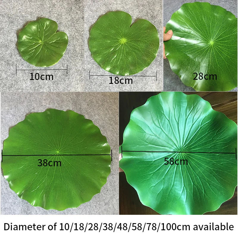 

Water-Proof Artificial Lily Flowers Leaf Green Plants Lotus Leaves For Home Party Wedding Decoration Table Mat Fruits Food Plate