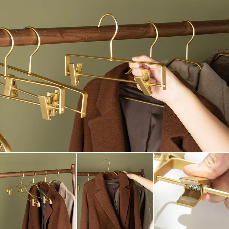

Hot Sale Anti-slip Suit Hanger Durable Anti-Deformation Aluminum Alloy Traceless Closet Dress Clothes Towel Hanger Drying Racks