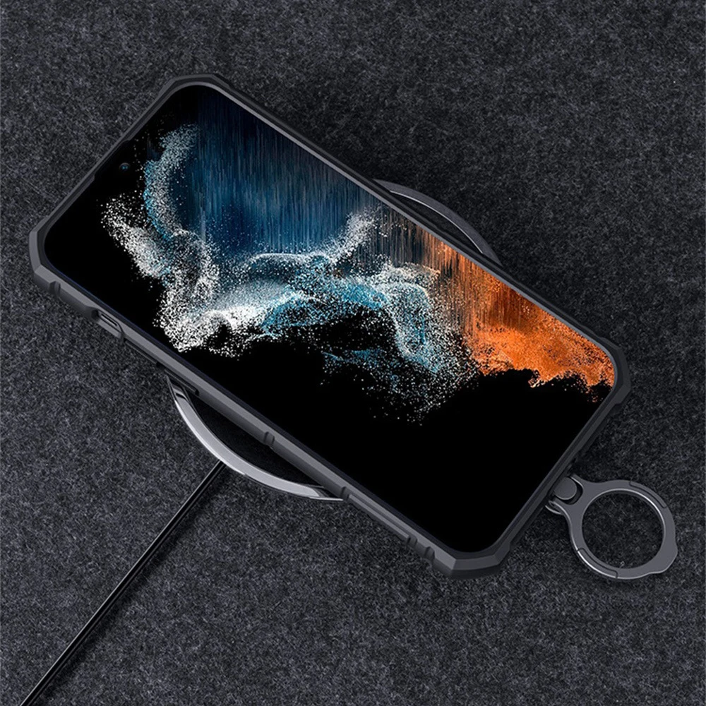 Non-slip Phone Back Cover Protection 140.00g Ring Phone Case Lightweight For Samsung S23 Ultra Phone Case Creative Convenient