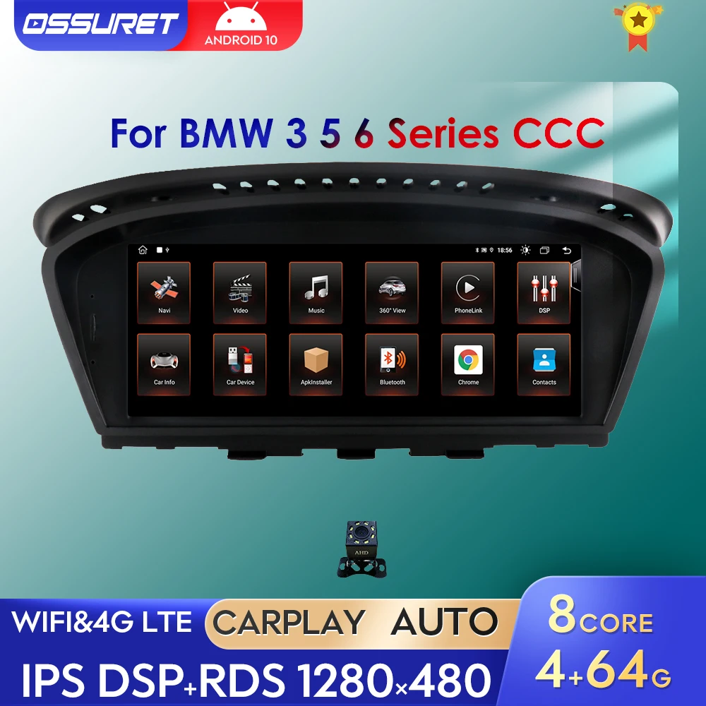 Android 2 Din touch screen Car Stereo Radio For BMW 3 5 6 Series E60 E61 E63 E64 E90 E91 E92 2004-2012 RDS Autoradio CarPlay