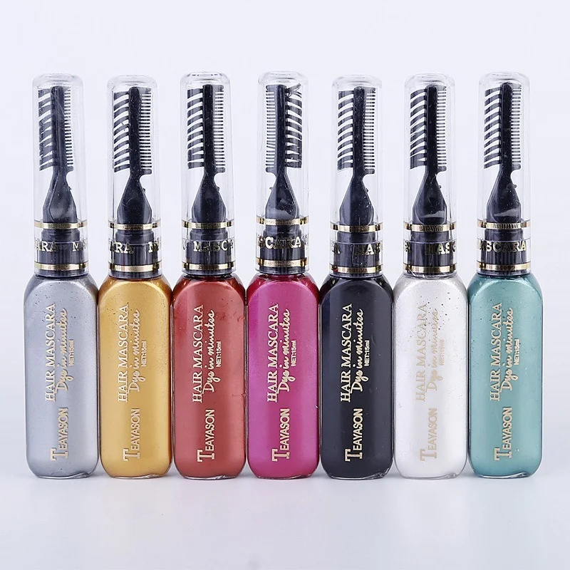 

12 цветов краска для волос Тушь для ресниц нетоксичные одноразовые окрашивающие волосы карандаш для окрашивания волос TSLM1