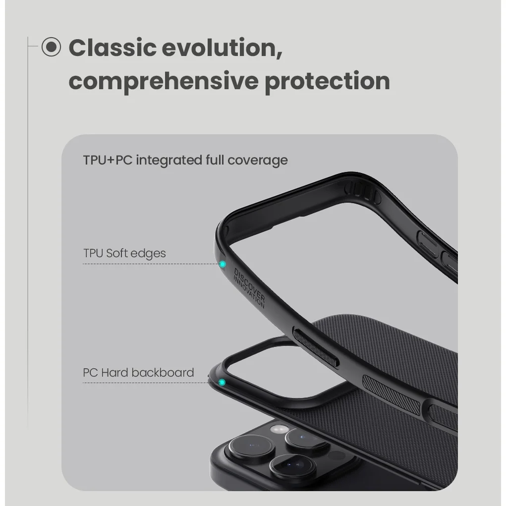 Фото Магнитный чехол NILLKIN для iPhone 16 15 Pro Max с матовой рамкой из TPU, ударопрочный, с защитой камеры и приподнятыми краями, модель CA4002 №4