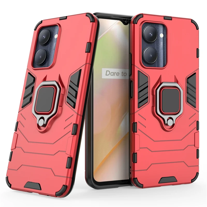For Realme C33 Case Cover For OPPO Realme C33 C 33 Capas Shockproof New PC Ring Stand Magnetic Holder Case For Realme C33 Fundas