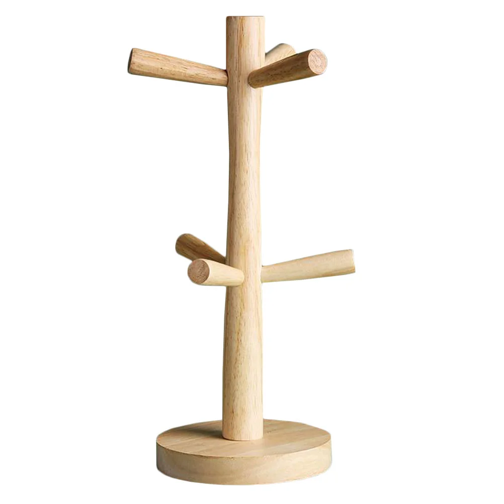 

1pc Household Cup Draining Rack Wood Cup Storage Stand Cup Display Rack (Wood)
