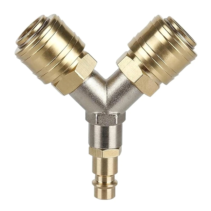 

Industrial Grade Compressed Air Distributor Reliable Alloy Connector for Air Tools Two Couplings for Enhanced Efficiency