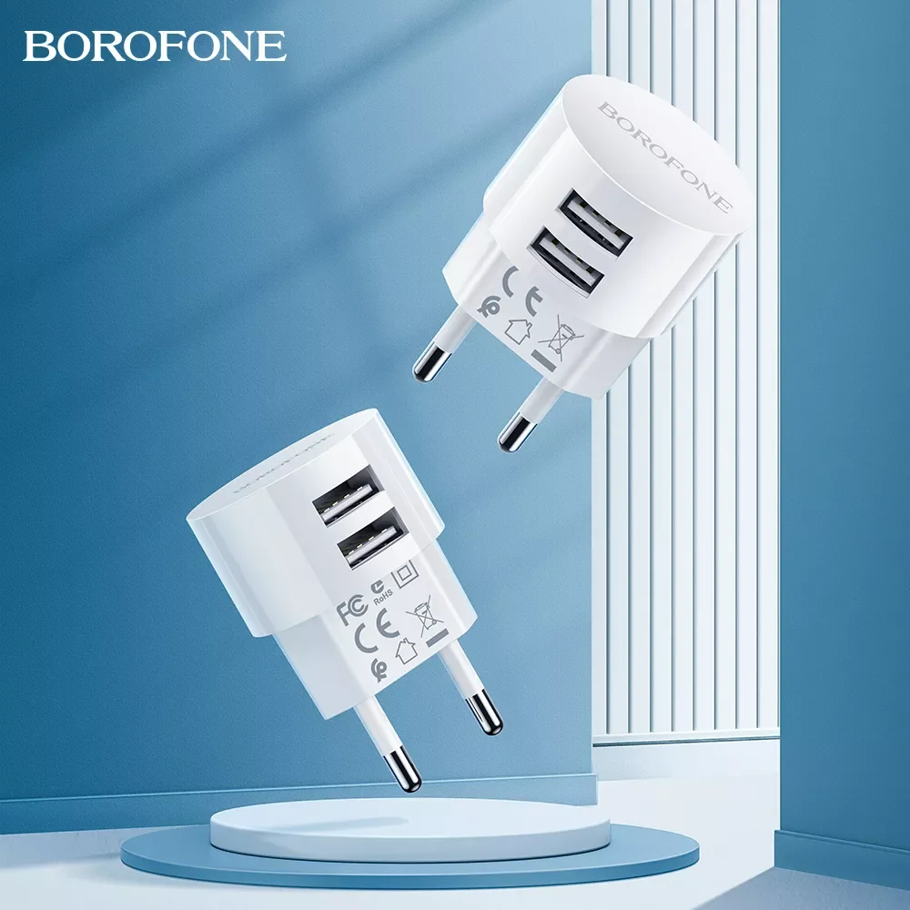 

BOROFONE 5V 2.4A Dual USB Charger EU Plug Quick Charge Wall Charger Mobile Phone Charging Mini Adapter Travel Charger For iPhone