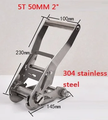 

4T-5T 50MM 2", Ratchet metal Goods binding belt 304 stainless steel ratchet tensioner car fixed single shelf/hook step tightener