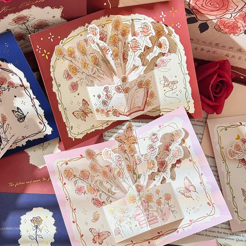 1 шт. сделай сам романтический цветок день рождения Рождественская открытка 3D