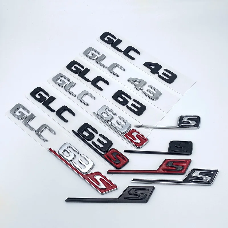 

2017+ Flat ABS Trunk Emblem Badge Sticker GLC43 GLC63 GLC63s V8 Biturbo 4matic for Mercedes Benz AMG X253 Car Logo Sticker