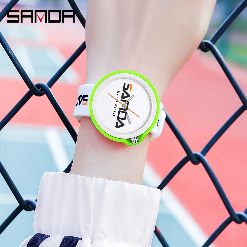 SANDA Brand Watch Japanese Movement Women Quartz Watch Simple Dial PU Leather Strap Lady Female WristWatch 3200