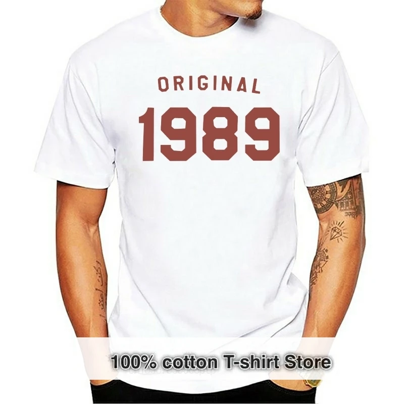 

Футболка мужская с графическим принтом на день рождения, 1989 хлопок