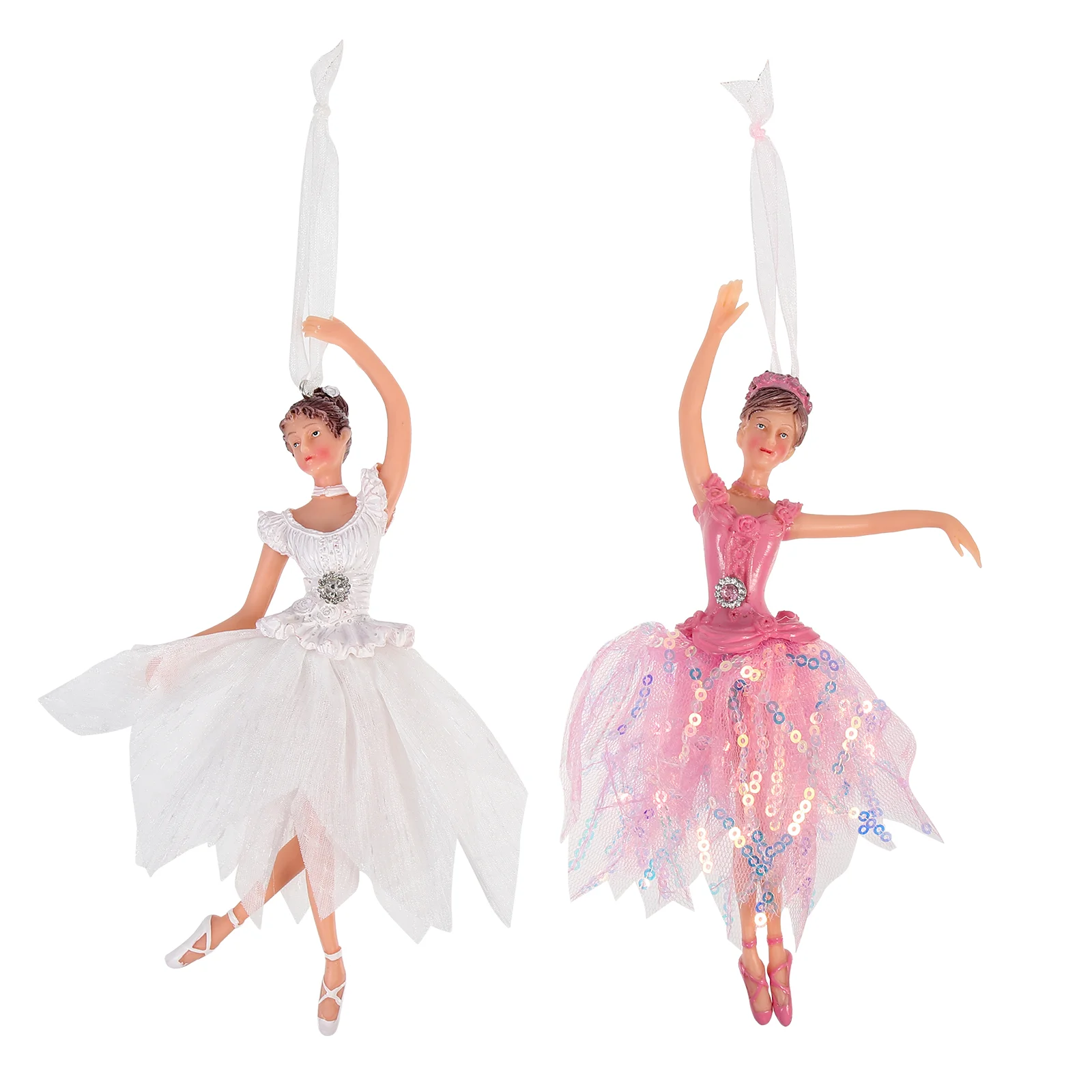 

2pcs Gauze Shopping Mall Home Lovely Swan Lake Dancing Clara Christmas Ornament Christmas Tree Ornaments