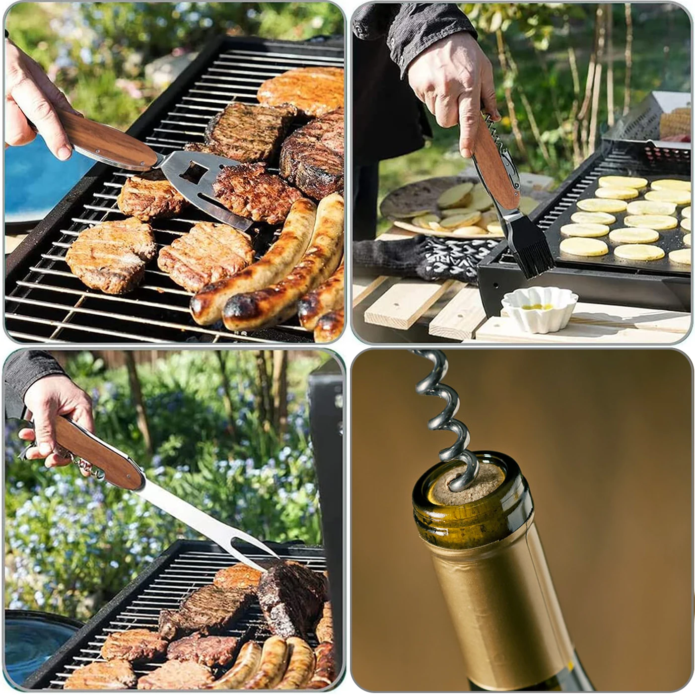 Инструменты для барбекю из нержавеющей стали прочный шпатель вилка щипцы