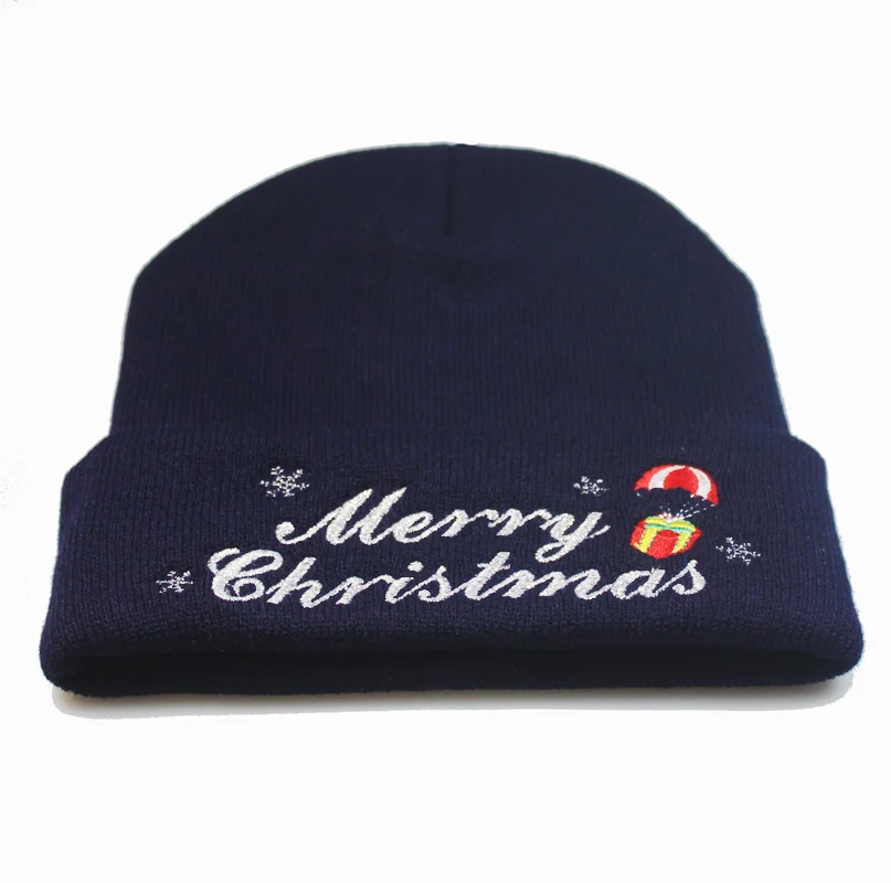 

Popular Christmas Wool Hat Merry Christmas Embroidered Knitted Hat Pullover Hat สาวแฟชั่น สวยงาม หมวกถัก หมวกไหมพร