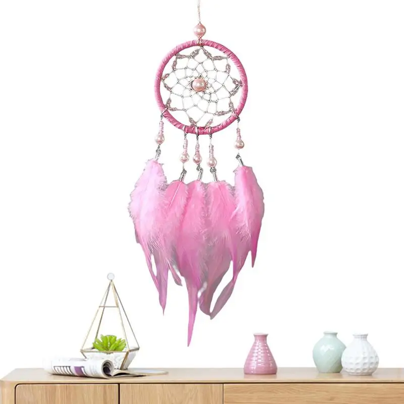 

Colors Peach Tassel Catching Monternet Large Red Dream Catcher Creative Feathers Home Pendant Decoration Wedding For Decor