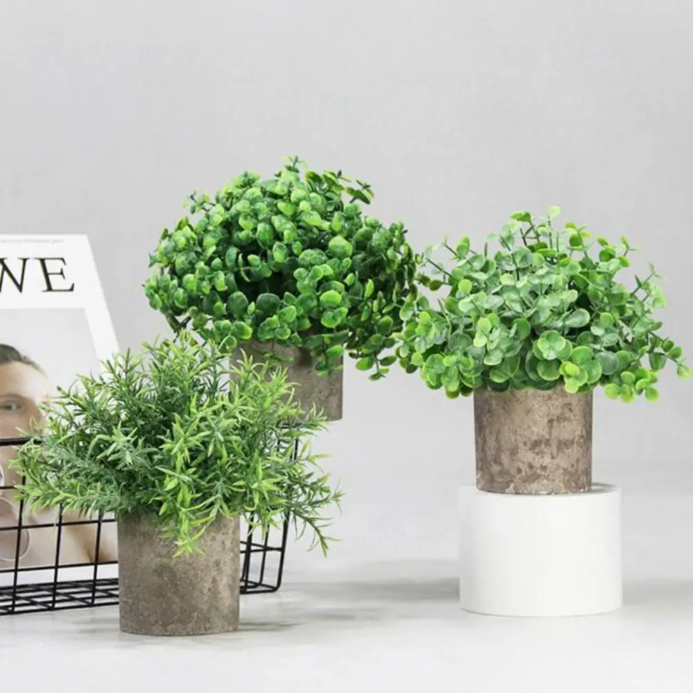 

Beautiful Solid Color Lightweight Decorative Artificial Eucalyptus Bonsai Fake Bonsai Decor for Bedroom