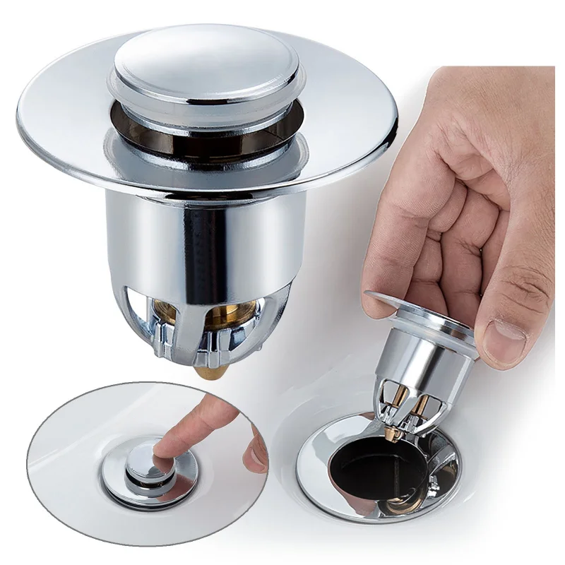 

Press Bounce Basin Pop-up Drain Filter Bathroom Shower Sink Filter Plug Hair Extension Bath Plug Kitchen Hardware Accessories