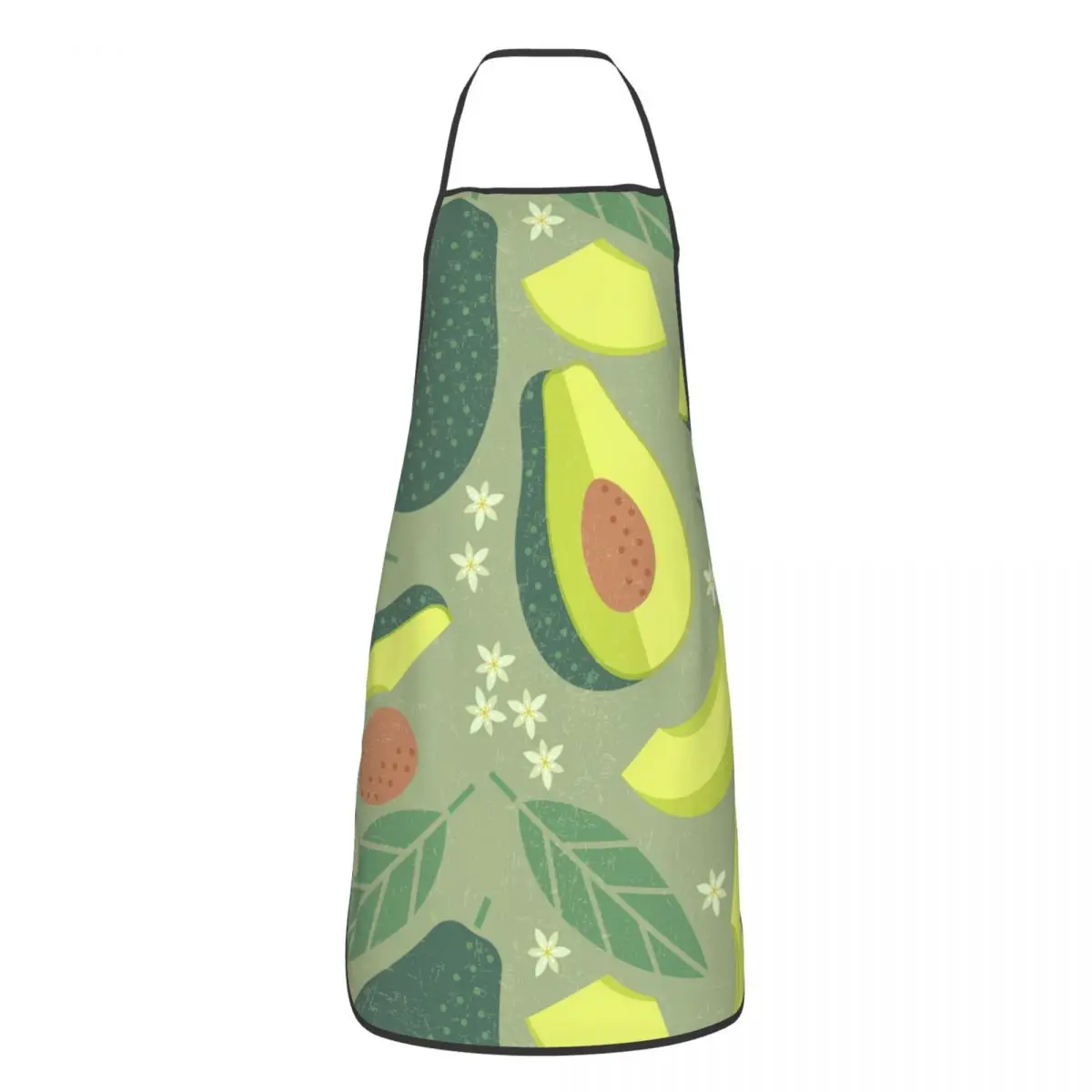 

Avocado Flower Floral Apron for Women Men Antifouling Kitchen Bibs Fruit Cuisine Cooking Pinafore