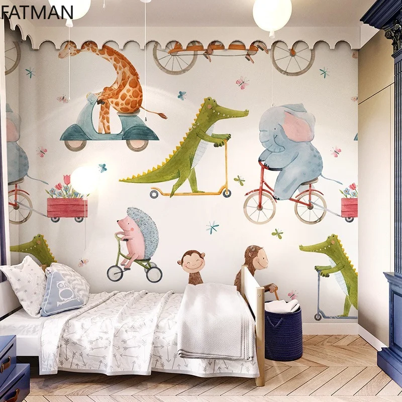 Фото 3d обои FATMAN для детской комнаты с милым динозавром, настенное покрытие для спальни, мальчиков и девочек, детский сад, Прямая поставка №3