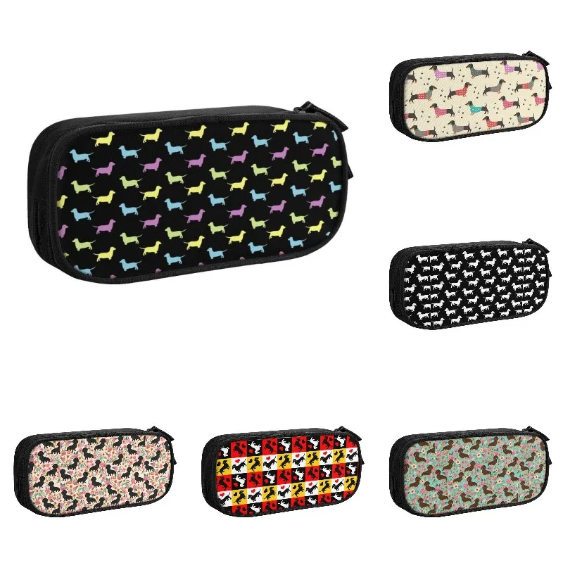 

Cute Dachshund Pattern Pencil Cases for Boy Girl Large Storage Wiener Sausage Dog Dackel Pencil Pouch Stationery