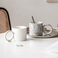 creative retro ceramic splash ink wave dot mug coffee milk cup minimalist design home couple ceramic water cup yogurt drink cup