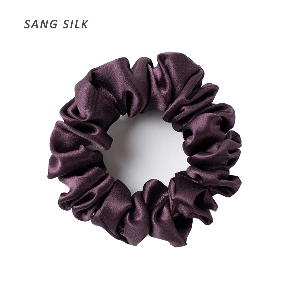 

100% Real Mulberry Silk Scrunchies Large Scrunchie Elastic Hair Bands Solid Color Headwear Hair Accessories for Women Girls