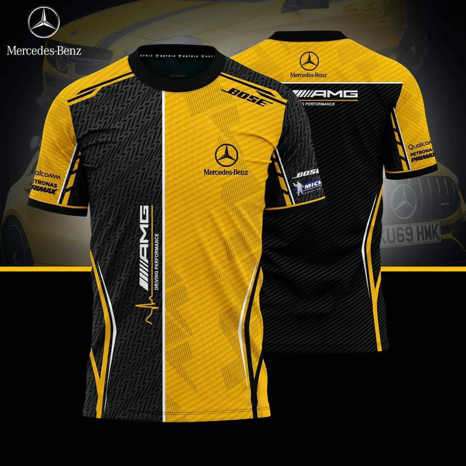 

Mercedes Benz модная крутая модная свободная удобная дышащая быстросохнущая гоночная велосипедная спортивная мужская футболка с круглым вырезом