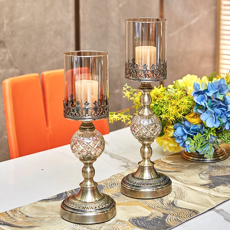 

Nordic Style Candle Holder Dining Table Decor Living Room Candle Holder Metal Luxury Chandelier Bougeoir Decorative Items WZ50CH