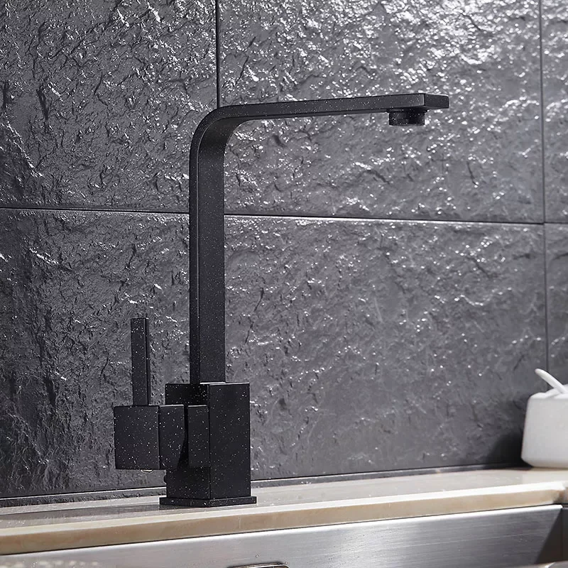 

Kitchen Faucets Brass Kitchen Sink Water Faucet 360 Rotate Faucet Mixer Single Holder Hole Gray With Dots Tap N22-026
