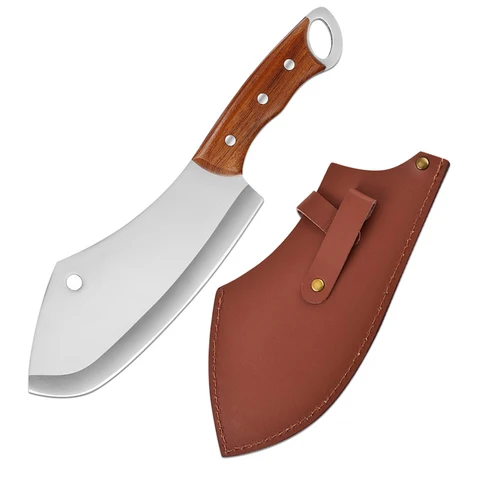 Кухонный нож-Мясник из нержавеющей стали, режущий инструмент для нарезки мяса, шеф-повара, приготовления пищи на открытом воздухе, барбекю, рыбалки