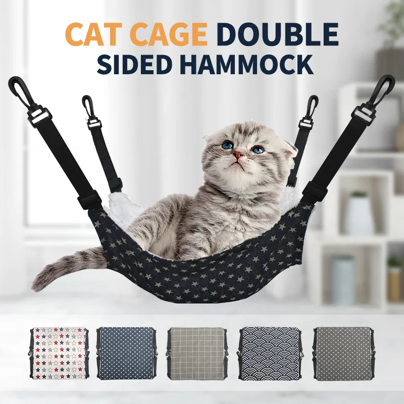 

1 Pcs Cotton Cat Hammock Bed Double Hanging Hammock Pet Beds Hanging Guinea Bed Hamster Mouse Squirrel Cat Products For Pets