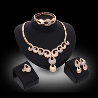 valentines day gift chunky european pendant necklace bracelet ring earrings 4pcs jewelry set for women