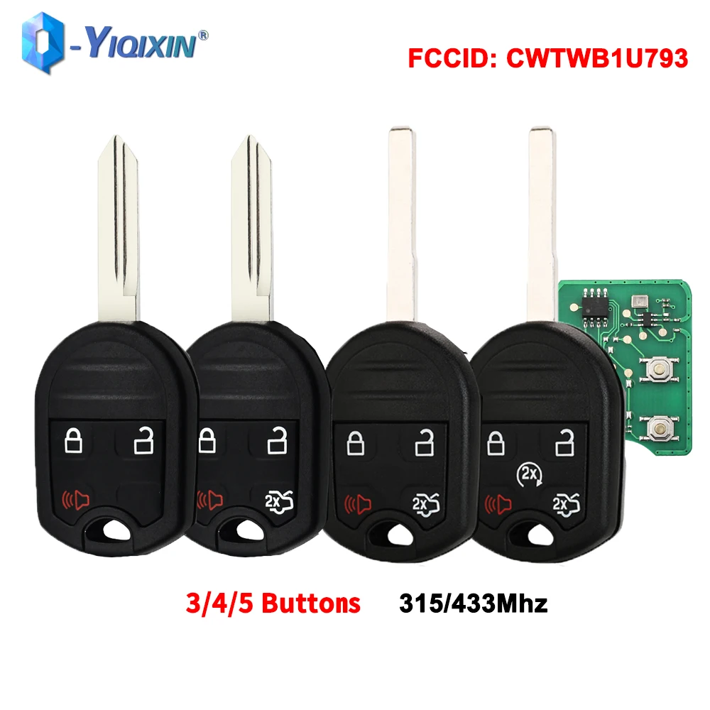

YIQIXIN Remote Car Key Fob CWTWB1U793 For Ford Edge Escape Expedition Explorer Flex Fusion Mustan Taurus Tribute 4D63 315/433MHz