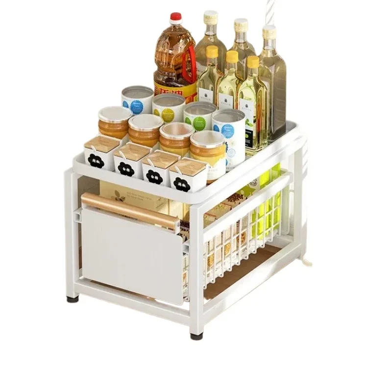 Выдвижной стеллаж для хранения под раковиной выдвижной ящик органайзер полка