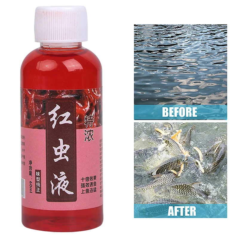 

Additive 60ml Concentrated Red Fish Bait Attractant Tackle Food Fish Bait Worm Liquid High Concentration for Trout Cod Carp Bass