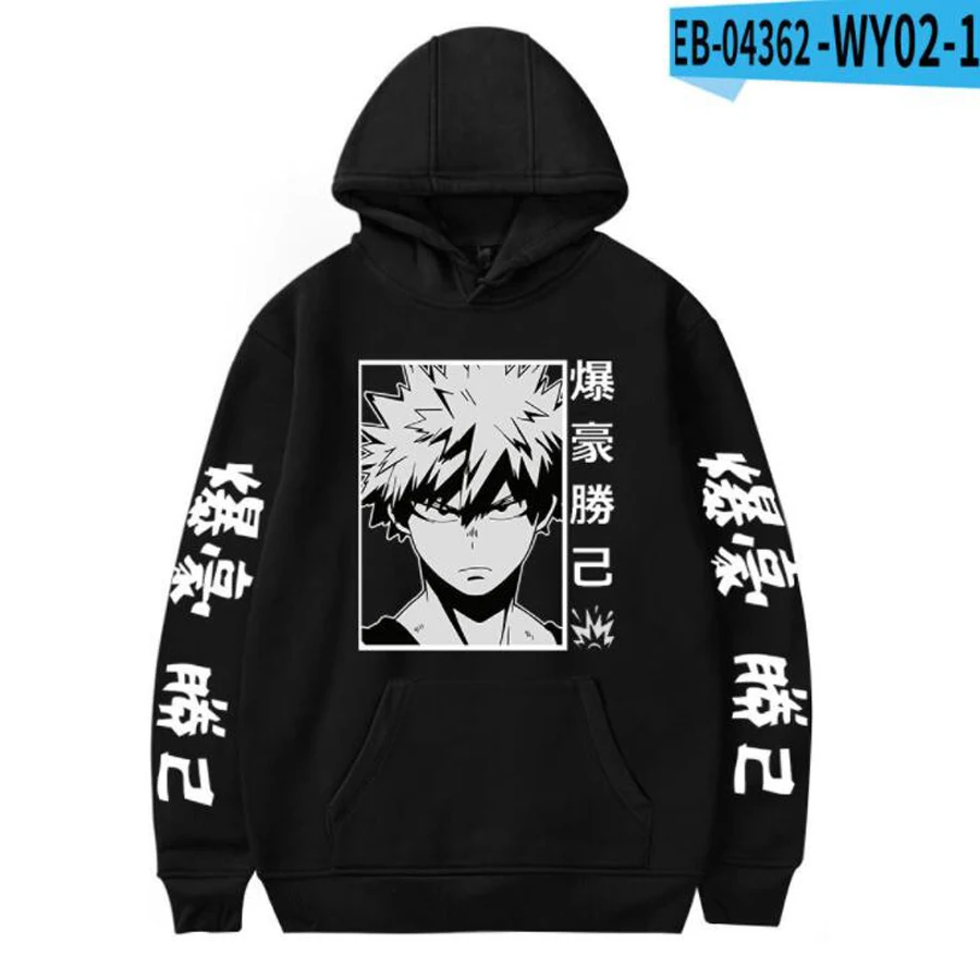 

men's and women's Streetwear hooded sweatshirt Japan Anime My Hero Academia Bakugou Katsuki Todoroki Shoto loose Hip Hop Clothes