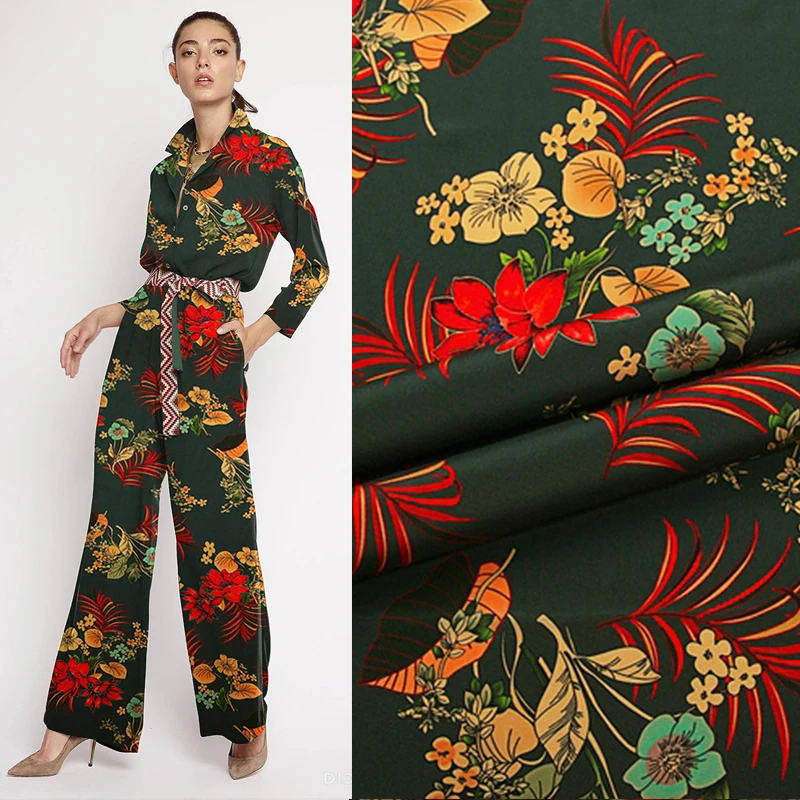 

Silk Printing Antique Crepe De Chine Silk Imitation Fragrant Cloud Yarn Dress Shirt Cheongsam Sewing Cloth by Meter