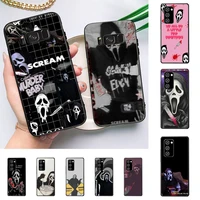 ghostface horror scream art pattern phone case for samsung galaxy note 10pro 20ultra cover for note 20 note10lite m30s
