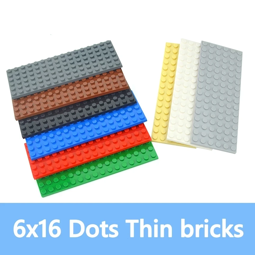 

6pcs DIY Building Blocks Thin Figures Bricks 6x16 Dots Educational Creative Assembles Particles Size Compatible With 3027 Toys