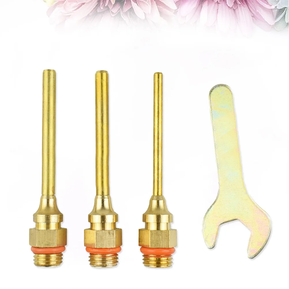 

4Pcs 70MM Copper Hot Melt Glue Nozzle with Spanner Heavy Duty Long Glue Nozzle for Replacement ( Golden )