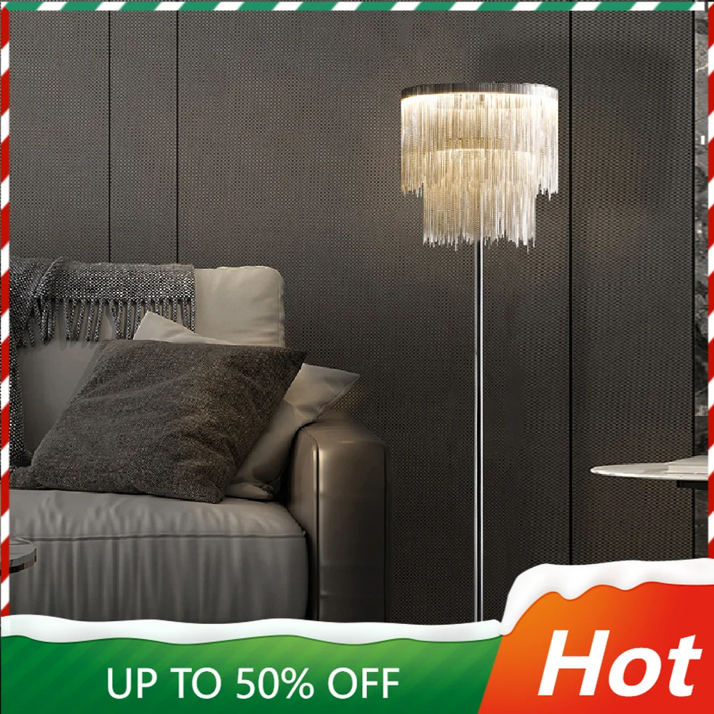 

Modern LED Floor Lamp Tassel Light Fixture Luxury Home Decor Newest Design Room Decor Bedside Lamp Sofa Side Lamp