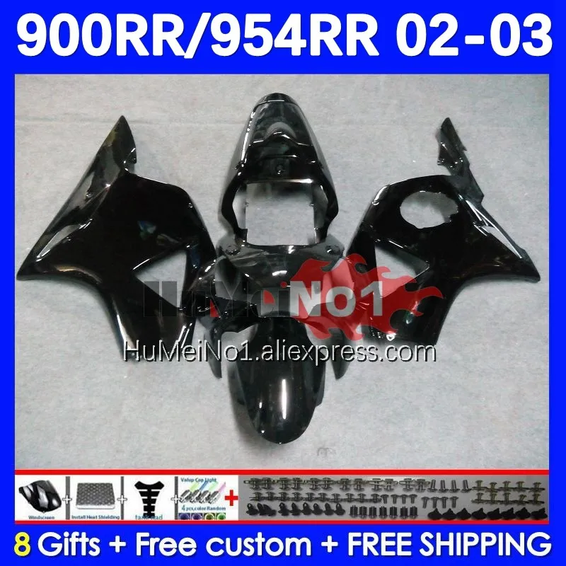 

Body For HONDA CBR900RR CBR 900 954 RR CBR900 CC CBR954 RR 45No.168 black gloss CBR 954RR 900RR CBR954RR 2002 2003 02 03 Fairing