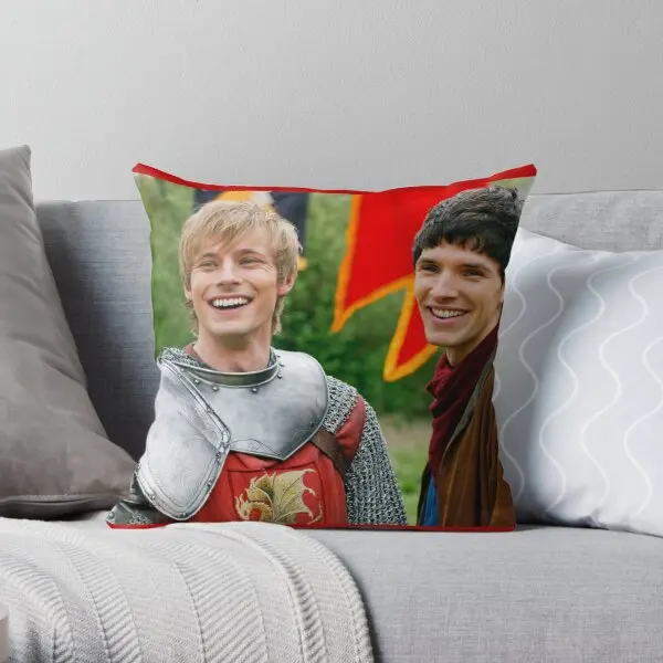 

Merlin And Arthur Being Dorks Merthur Printing Throw Pillow Cover Bed Fashion Throw Soft Decor Home Fashion Pillows not include