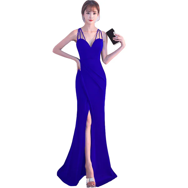 

High Quality Women Elegancer Dress Long Fishtail Sequin Evening Dress Slim Women 2023 New Fashion Sexy Sling Women Dress NBH741
